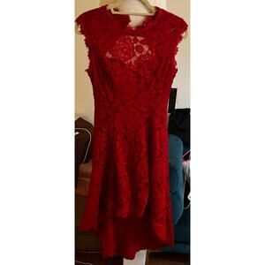Betsy and Adam Red Lace Dress - NWT